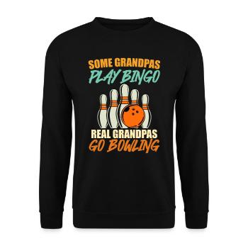 Bowlen Some Grandpas Play Bingo Real go Bowling - Unisex Sweatshirt - black - Front - Alina (178cm) & Michal (187cm)