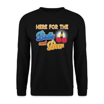 Bowling Players Here for the Balls and Beer - Unisex Sweatshirt - black - Front - Alina (178cm) & Michal (187cm)