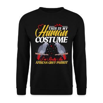 Grey Parrot This is my Human Costume Parrot - Unisex Sweatshirt - black - Front - Alina (178cm) & Michal (187cm)