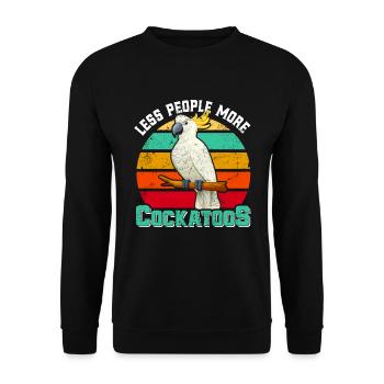 Cacatoès Moins de gens plus Cacatoès Cacatoès Oiseau - Sweat-shirt Unisexe - noir - Devant - Alina (178cm) & Michal (187cm)