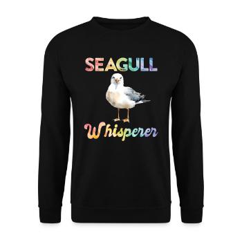 Mouettes, Chuchoteurs d’oiseaux, Amateurs d’oiseaux, Oiseaux marins, Mouettes - Sweat-shirt Unisexe - noir - Devant - Alina (178cm) & Michal (187cm)
