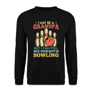 Bowling Men Peut-être une chemise drôle de grand-père - Sweat-shirt Unisexe - noir - Devant - Alina (178cm) & Michal (187cm)