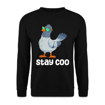 Stay Coo pigeon lover pigeon keeper cool pigeon - Unisex Sweatshirt - black - Front - Alina (178cm) & Michal (187cm)