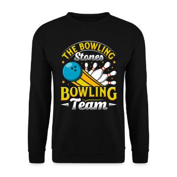 Bowlen The Bowling Stones lustig Bowlingspieler - Unisex Pullover - Schwarz - Vorne - Alina (178cm) & Michal (187cm)