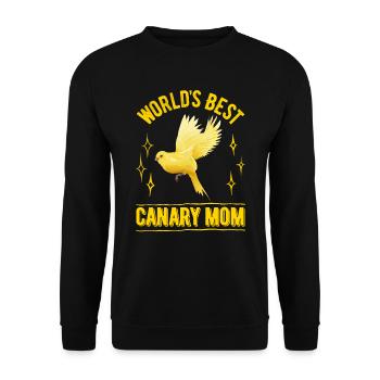 Weltbeste Kanarien Mama Canary Mom Vogel Liebe - Unisex Pullover - Schwarz - Vorne - Alina (178cm) & Michal (187cm)