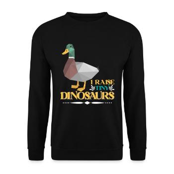 Duck Breeder I raise Tiny Dinosaurs Duck Keeper - Unisex Sweatshirt - black - Front - Alina (178cm) & Michal (187cm)