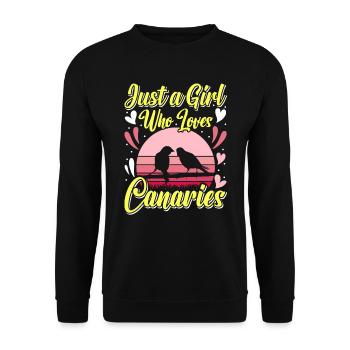 Nur ein Mädchen das Kanarienvögel liebt Girls - Unisex Pullover - Schwarz - Vorne - Alina (178cm) & Michal (187cm)