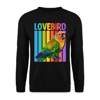 Lovebird Parrots Love Birds Bird Friend - Unisex Sweatshirt - black - Front - Alina (178cm) & Michal (187cm)