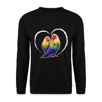 Love Birds Lovebirds Parrot Fan Lovebird - Unisex Sweatshirt - black - Front - Alina (178cm) & Michal (187cm)