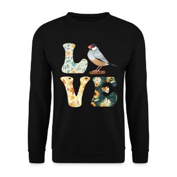 Zebra Finches LOVE Bird Lovers Finches - Unisex Sweatshirt - black - Front - Alina (178cm) & Michal (187cm)
