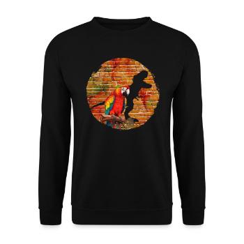 Ara Dinosaure Fan Perroquet Oiseau Amoureux - Sweat-shirt Unisexe - noir - Devant - Alina (178cm) & Michal (187cm)