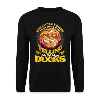 Duck Lover Get More Ducks Duck Keeper - Unisex Sweatshirt - black - Front - Alina (178cm) & Michal (187cm)
