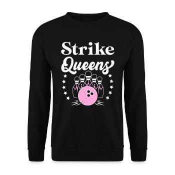 Strike Queens Bowling Women Bowling - Unisex Sweatshirt - black - Front - Alina (178cm) & Michal (187cm)