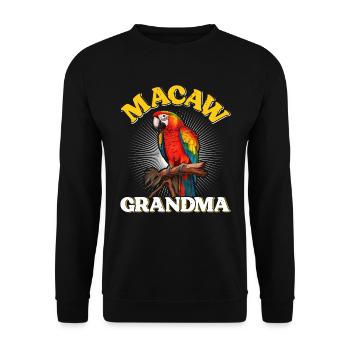 Macaw Grandma Bird Lover Macaw Parrots - Unisex Sweatshirt - black - Front - Alina (178cm) & Michal (187cm)