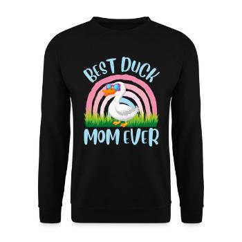 Best Duck Mom All Time Duck Lover Ladies - Unisex Sweatshirt - black - Front - Alina (178cm) & Michal (187cm)