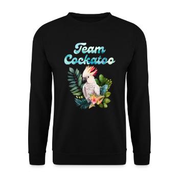 Kakadu Team Cockatoo Bird Lover Parrot Holder - Unisex Sweatshirt - black - Front - Alina (178cm) & Michal (187cm)