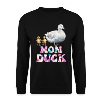 Mama Duck Duck Lover Duck Fan Women - Unisex Sweatshirt - black - Front - Alina (178cm) & Michal (187cm)