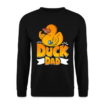 Duck Dad Duck Keeper Duck Lover Men - Unisex Sweatshirt - black - Front - Alina (178cm) & Michal (187cm)