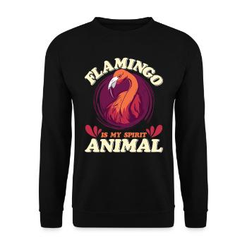 Flamingo est mon animal spirituel Flamingo Lovers - Sweat-shirt Unisexe - noir - Devant - Alina (178cm) & Michal (187cm)