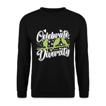 Kanarien Celebrate Diversity Kanarienvogel - Unisex Pullover - Schwarz - Vorne - Alina (178cm) & Michal (187cm)