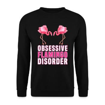Flamants roses Trouble obsessionnel des flamants roses Femmes - Sweat-shirt Unisexe - noir - Devant - Alina (178cm) & Michal (187cm)