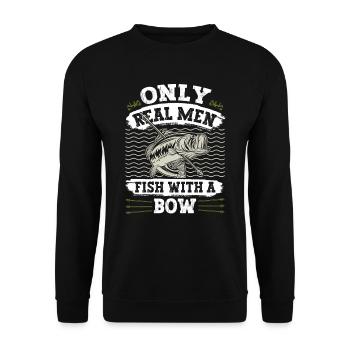 Bogenfischer Only real Men Fish with a Bow - Sweat-shirt Unisexe - noir - Devant - Alina (178cm) & Michal (187cm)