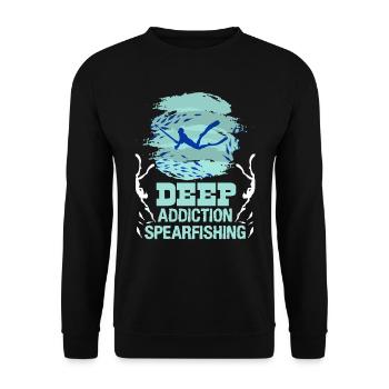 Spearfishing Deep Addiction Addictive Spearfishing - Unisex Sweatshirt - black - Front - Alina (178cm) & Michal (187cm)