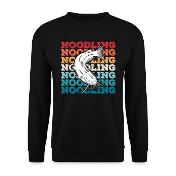 Noodler Catfish Noodling Expert Flathead Fish - Unisex Sweatshirt - black - Front - Alina (178cm) & Michal (187cm)