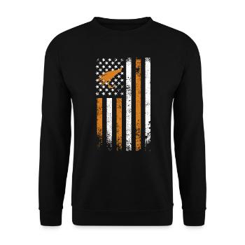 Amerika Fliegenfischen Fischjagd Angler - Unisex Pullover - Schwarz - Vorne - Alina (178cm) & Michal (187cm)
