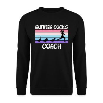 Ducks Runner Ducks Coach Duck Lover Shirt - Unisex Sweatshirt - black - Front - Alina (178cm) & Michal (187cm)