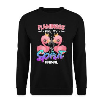 Les flamants roses sont mon animal spirituel Flamants roses Femmes - Sweat-shirt Unisexe - noir - Devant - Alina (178cm) & Michal (187cm)
