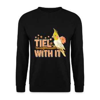 Cockatiel Tiel avec elle Bird Friend Perruche - Sweat-shirt Unisexe - noir - Devant - Alina (178cm) & Michal (187cm)