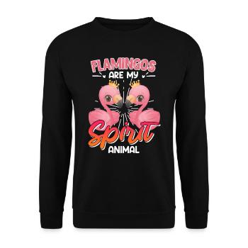 Les flamants roses sont mon animal spirituel Flamants roses Femmes - Sweat-shirt Unisexe - noir - Devant - Alina (178cm) & Michal (187cm)