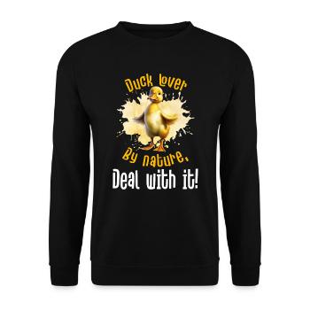 Amoureux des canards J’aime juste les canards, ok? - Sweat-shirt Unisexe - noir - Devant - Alina (178cm) & Michal (187cm)