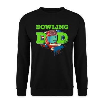 Bowling Dad Bowlingspieler Papa Bowling Männer - Unisex Pullover - Schwarz - Vorne - Alina (178cm) & Michal (187cm)