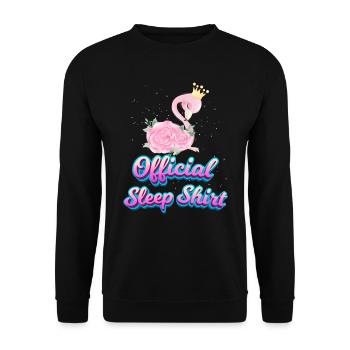 Chemise de sommeil officielle pour femmes Flamingo Outfit - Sweat-shirt Unisexe - noir - Devant - Alina (178cm) & Michal (187cm)