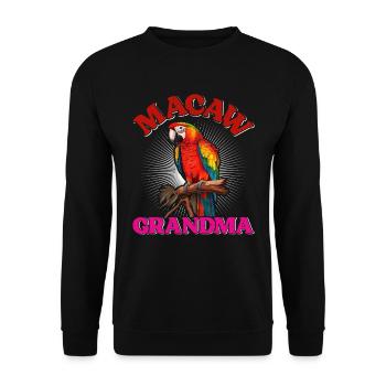 Macaw Grandma Bird Lover Macaw Parrots - Unisex Sweatshirt - black - Front - Alina (178cm) & Michal (187cm)