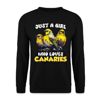 Just a Girl Who Loves Canaries Girls - Unisex Sweatshirt - black - Front - Alina (178cm) & Michal (187cm)