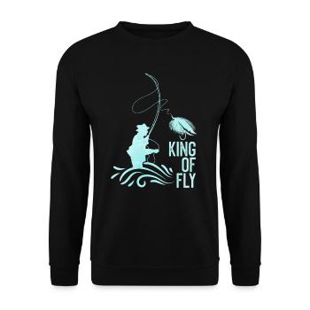 Fly Angler King of Fly fishing Fly Fishing - Sweat-shirt Unisexe - noir - Devant - Alina (178cm) & Michal (187cm)