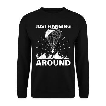 Paragliding I'm just hanging out here - Unisex Sweatshirt - black - Front - Alina (178cm) & Michal (187cm)