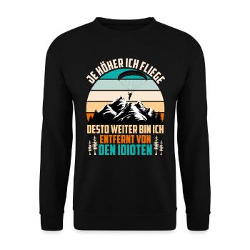 Paragliders The higher I fly Paragliders - Unisex Sweatshirt - black - Front - Alina (178cm) & Michal (187cm)