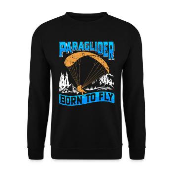 Parapente né pour voler Sport Flying - Sweat-shirt Unisexe - noir - Devant - Alina (178cm) & Michal (187cm)