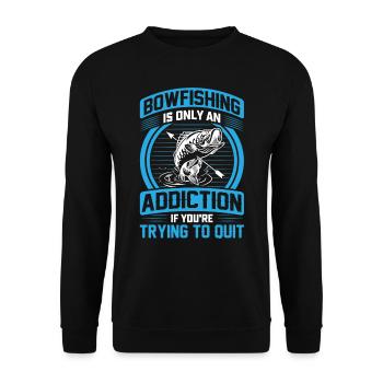 Bowfishing is only an Addiction Bogenfischen - Unisex Pullover - Schwarz - Vorne - Alina (178cm) & Michal (187cm)