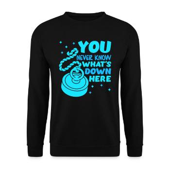 Magnetangler You never know what´s down here - Unisex Pullover - Schwarz - Vorne - Alina (178cm) & Michal (187cm)