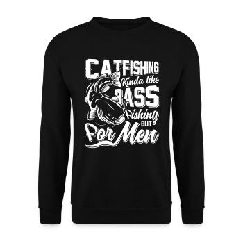 Catfishing kinda like Bass Fishing Flathead Fish - Unisex Sweatshirt - black - Front - Alina (178cm) & Michal (187cm)