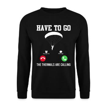 Paragliding must Go, the thermals are calling - Unisex Sweatshirt - black - Front - Alina (178cm) & Michal (187cm)