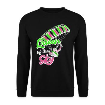 Gleitschirmflieger Frauen Queen of the Sky - Unisex Pullover - Schwarz - Vorne - Alina (178cm) & Michal (187cm)