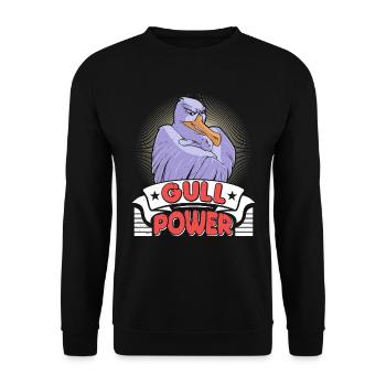 Seagulls Gull Power Coastal Bird Baltic Sea North Sea - Unisex Sweatshirt - black - Front - Alina (178cm) & Michal (187cm)