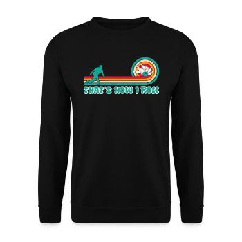 Bowlingspieler How I Roll Bowling Shirt - Unisex Sweatshirt - black - Front - Alina (178cm) & Michal (187cm)