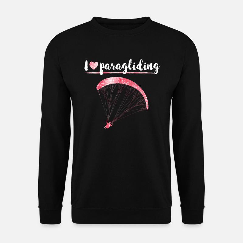 Gleitschirmflieger Damen I LOVE Paragliding - Unisex Pullover - Schwarz